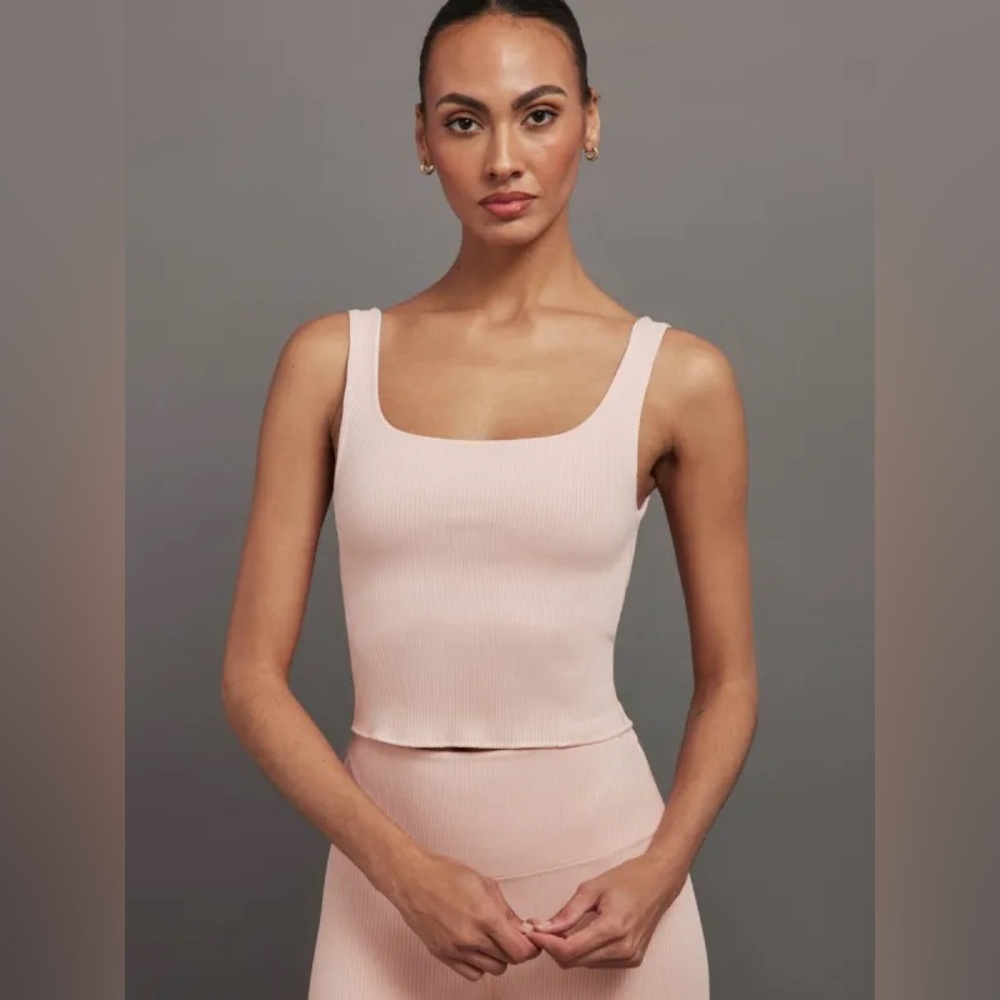 Carbon38 Blush Ribbed Tank Top